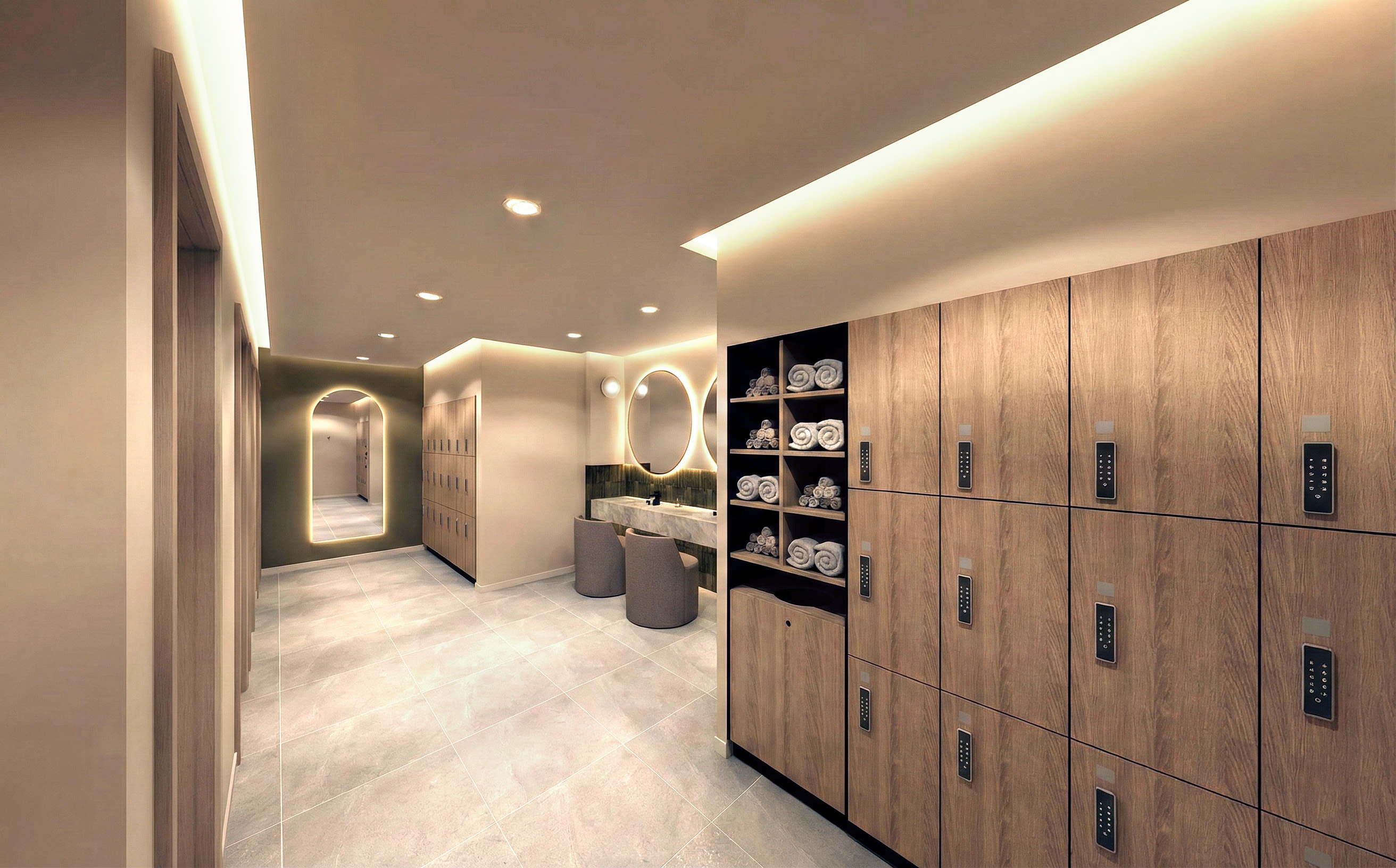 Premium changing rooms and lockers