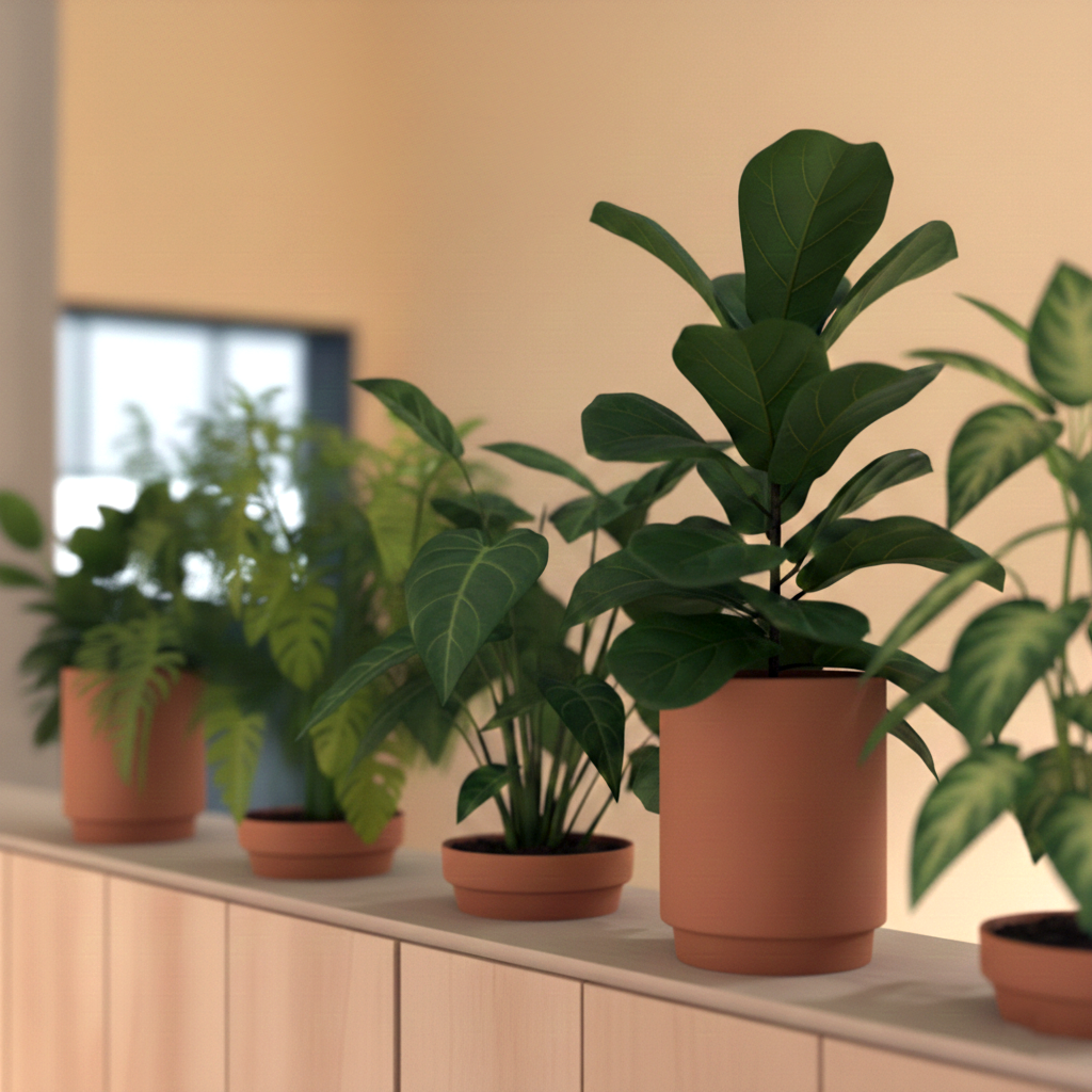 Planting throughout the building